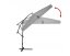 Szürke kerti napernyő LED világítással 3 m
