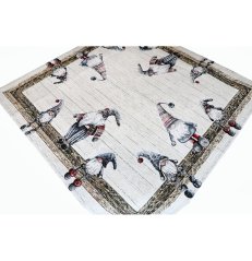 Vianočný gobelínový obrus na stôl Šedí škriatkovia