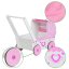 Holzkinderwagen für Puppen in rosa