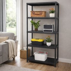 Műanyag polc pincébe és kamrába, 5 polccal 180 x 90 x 40 cm