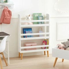 Scaffale per bambini per giocattoli e libri - bianco, a 3 ripiani