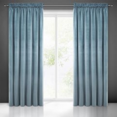 Luxuriöser hellblauer Samtvorhang 140 x 270 cm