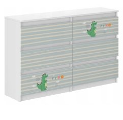 Cassettiera per bambini con drago da favola 77x30x140 cm