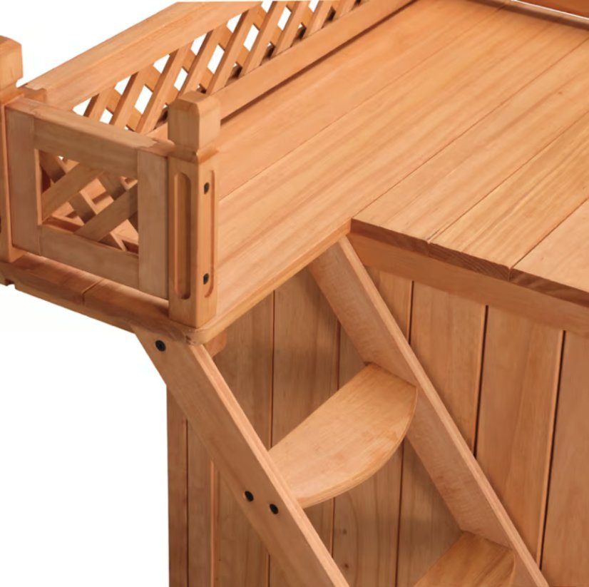 Casetta per gatti in legno 53,5 x 54,5 x 64,5 cm