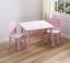 Ružovo biely stolček so stoličkami pre dievčatá