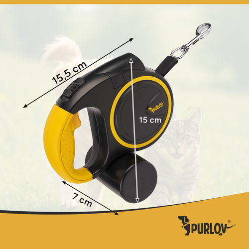 Guinzaglio per cani con luce LED e freno - 5 m