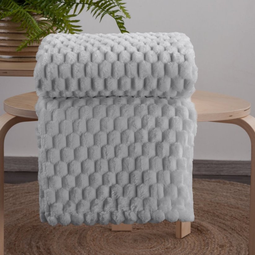 Плътно светлосиво одеяло с модерен модел - Размер: Ширина: 150 см | Дължина: 200 см