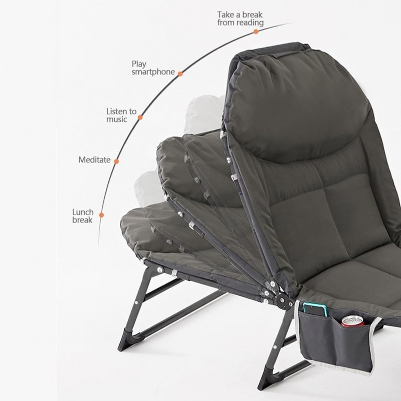 Skladacie turistické lehátko 200 × 64 cm s vreckom