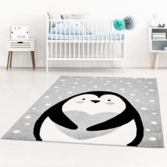 Kvalitetni sivi dječji tepih Penguin
