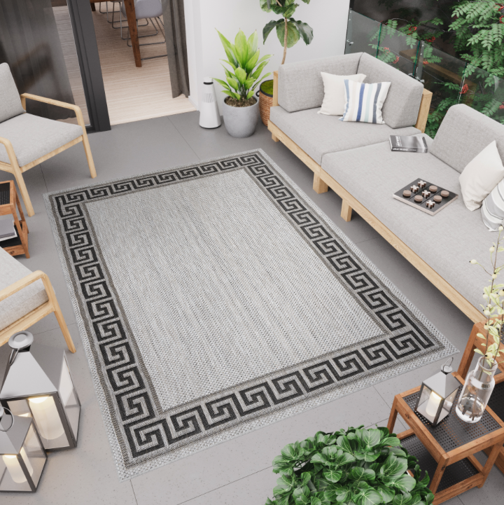 Sivý koberec s egyptským vzorom Melissa