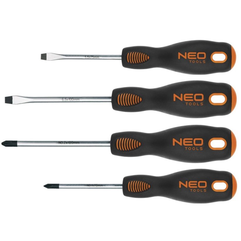 NEO TOOLS set odvijača – 4 komada, s magnetskim vrhovima