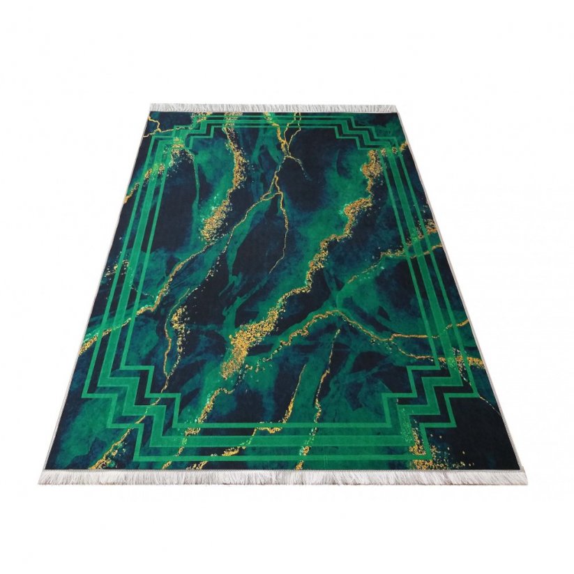 Grüner rutschfester Teppich mit Muster