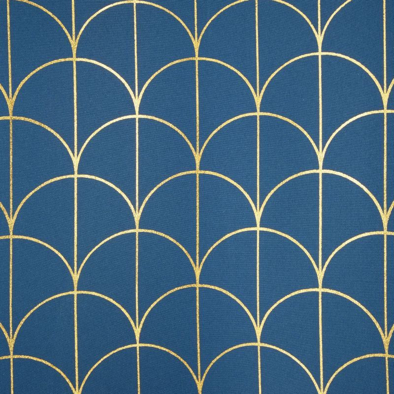 Moderní skandinávské závěsy modré barvy na kruhy 140 x 250 cm
