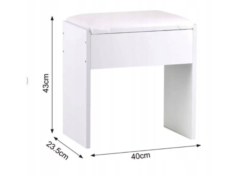 Stylový toaletní/kosmetický stolek s LED osvětlením a taburetem
