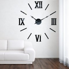 Elegante Wanduhr zum Aufkleben in Schwarz, 130 cm