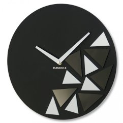 Elegante schwarze Acrylglasuhr, 30 cm
