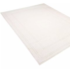 Moderner weißer Teppich HERA PC45A mit feinem Prägemuster