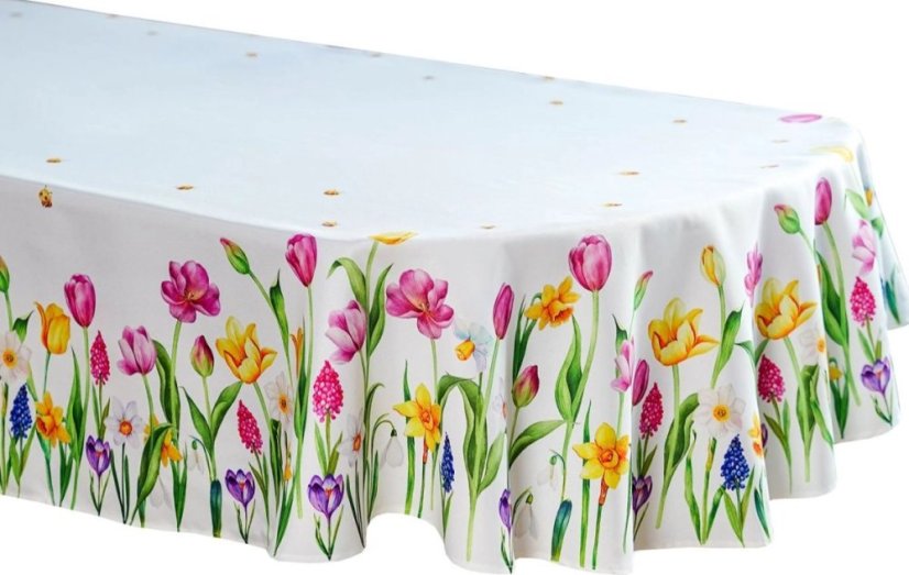 Dekoratív terítő tavaszi virágokkal