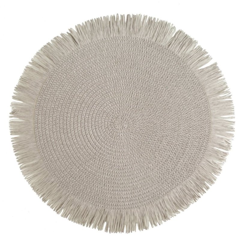 Okrúhla podložka v boho štýle so strapcami - prestieranie 38 cm