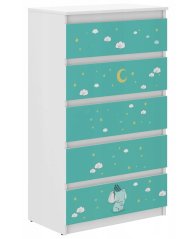 Hochwertige Kinderkommode mit Elefant 121x40x70 cm