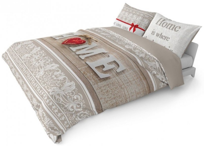 Béžové vzorované posteľné obliečky HOME z bavlny