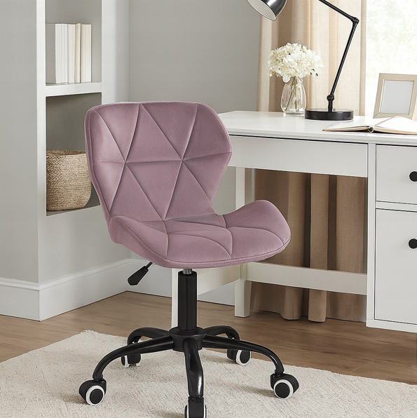 Scaun pivotant de birou ergonomic - catifea - Culoare: Violet