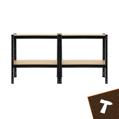 Raft negru cu 4 rafturi 150 x 75 x 30 cm