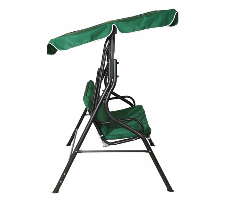 Gartenschaukel aus Stahl in dunkelgrüner Farbe