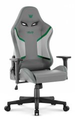 Herné ergonomické kreslo HC-2002 s nosnosťou 150 kg - sivé so zelenými detailmi