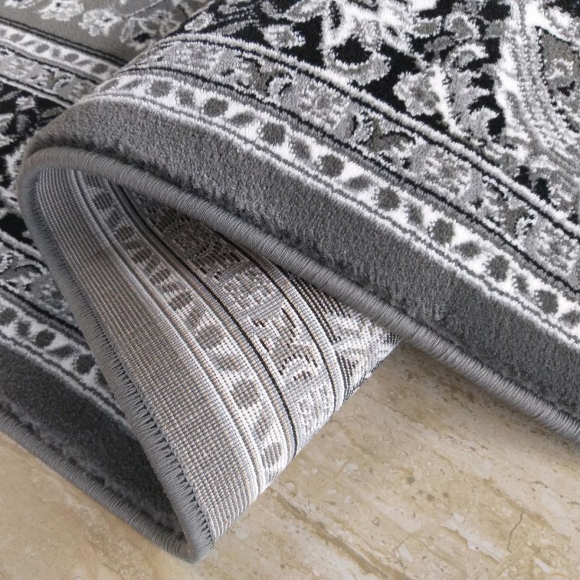 Šedý koberec s ornamenty mandala - Rozměr koberce: Šířka: 240 cm | Délka: 330 cm