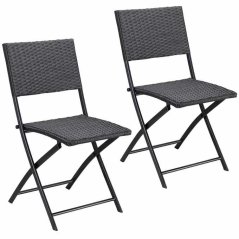 Sedie da giardino pieghevoli ROME in polyrattan - set di 2, portata 120 kg