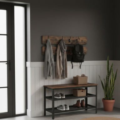 Ipari cipőtartó állvány akasztóval és paddal