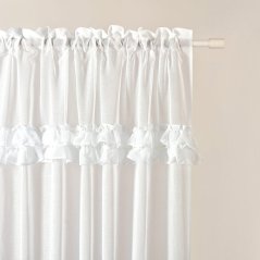 Biela záclona FRILLA s volánmi na riasiacej páske 350 x 250 cm