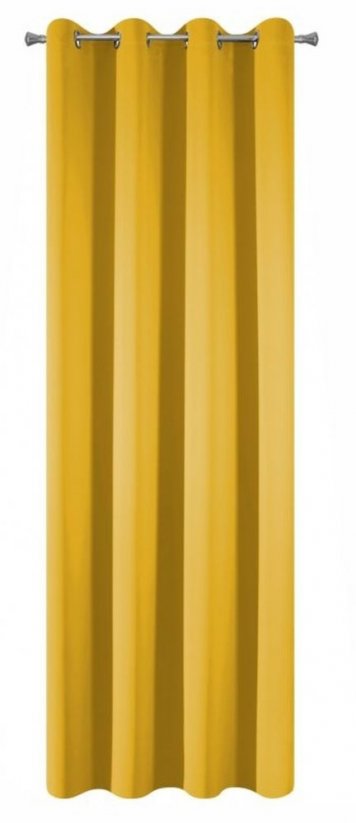Luxusní zatemňovací závěs žluté barvy do obývacího pokoje 135 x 250 cm