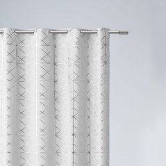 Jemný závěs bílé barvy se vzorem 140 x 260 cm se zavěšením na kruhy