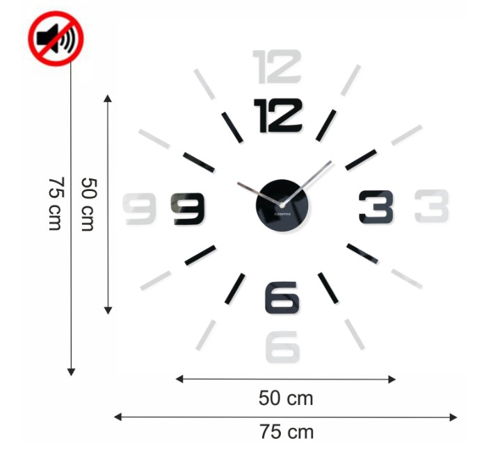 Schwarze Wanduhr groß