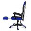 Ergonomické herní modré křeslo s opěrkou nohou COMBAT 3.0
