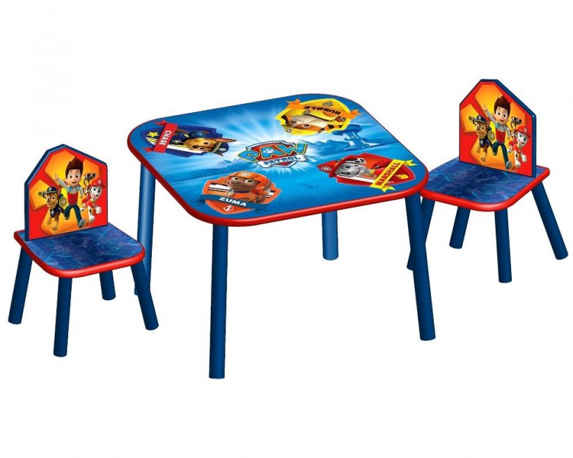 Dřevěný stoleček a židle pro děti s pohádkou Tlapková patrola