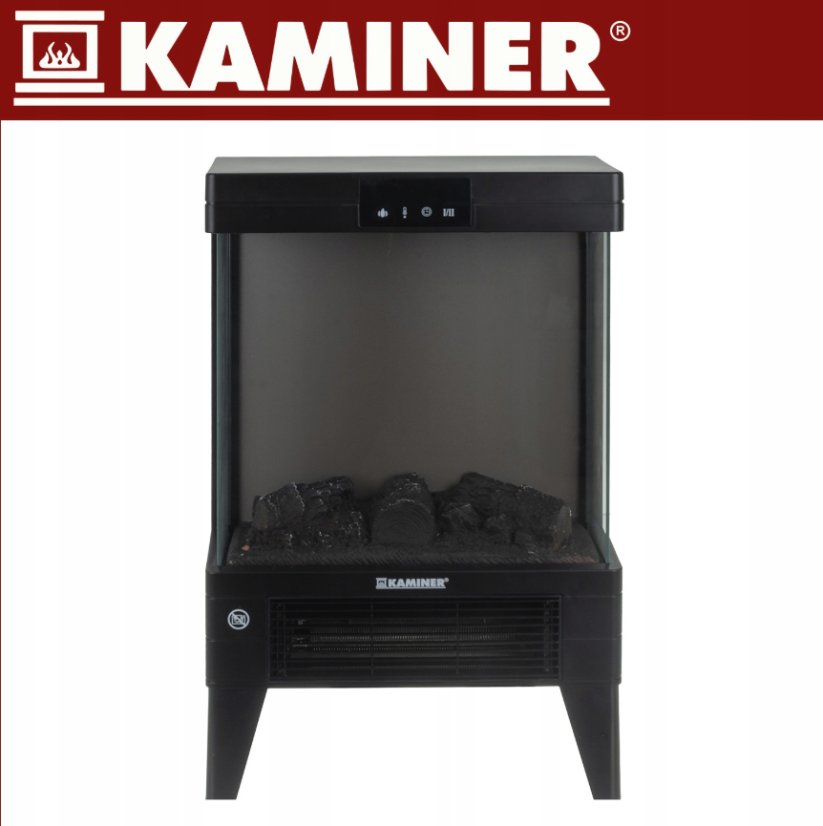 Elektrokamin KAMINER EMBEGO 2000W - Freistehender Kamin mit Ventilator und 3D-Feuereffekt