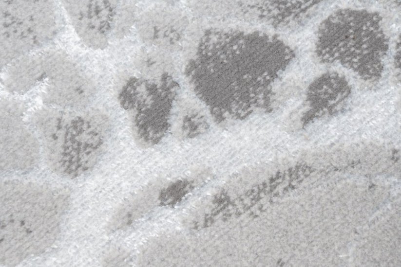 Schlichter moderner Teppich in Grau mit weißem Motiv - Die Größe des Teppichs: Breite: 160 cm | Länge: 230 cm