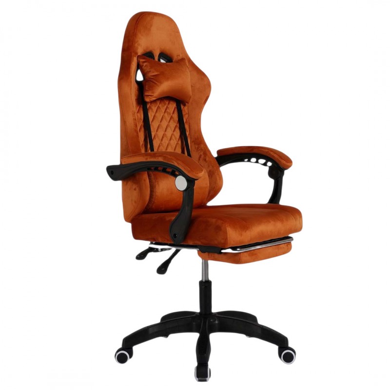 Kancelářská židle s masážní péčí - hnědý samet