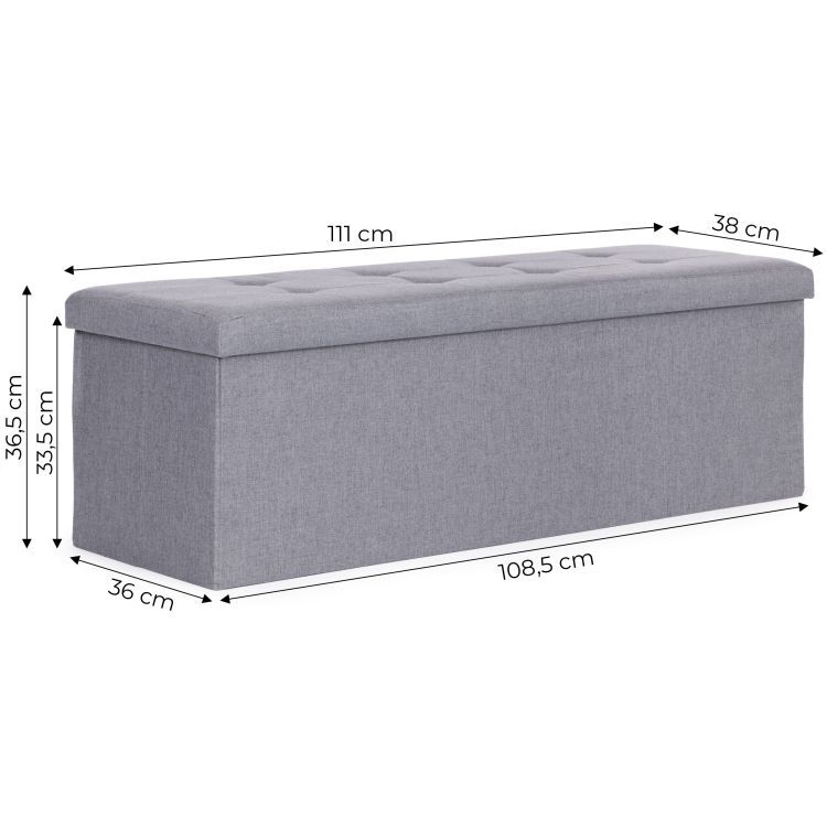 Taburetka s úložným priestorom – skladacia pufa 111 x 38 cm