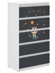 Hochwertige Kinderkommode mit Nachthimmel 121x40x70 cm