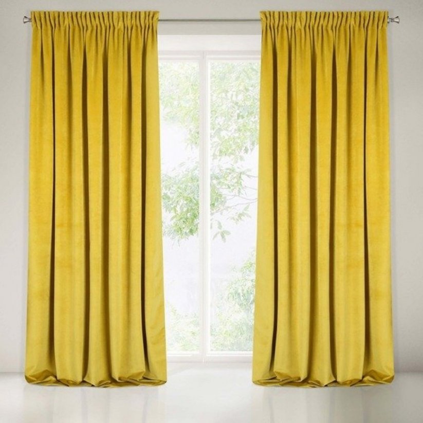 Prekrasne žute zavjese u jednobojnoj kombinaciji 140X270 cm
