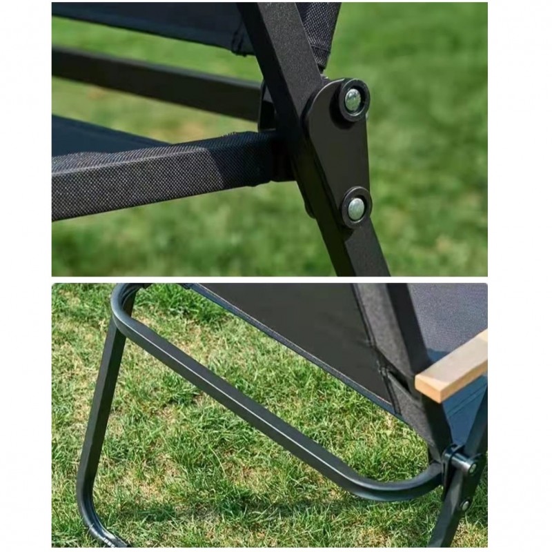 Összecsukható túraszék 130 kg teherbírással - fekete színben