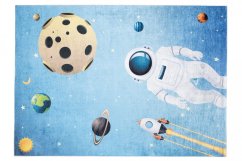Kinderteppich mit dem Motiv von Astronauten und Planeten 