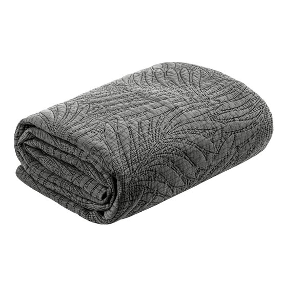 Moderný prehoz na posteľ sivej farby