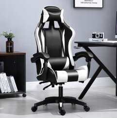 Bequemer Gaming-Stuhl in Schwarz und Weiß