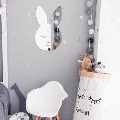 Gyermek dekoratív fali tükör nyuszi motívummal