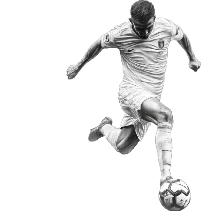 Modern falmatrica gyerek és tinédzser szobába - fekete-fehér focista